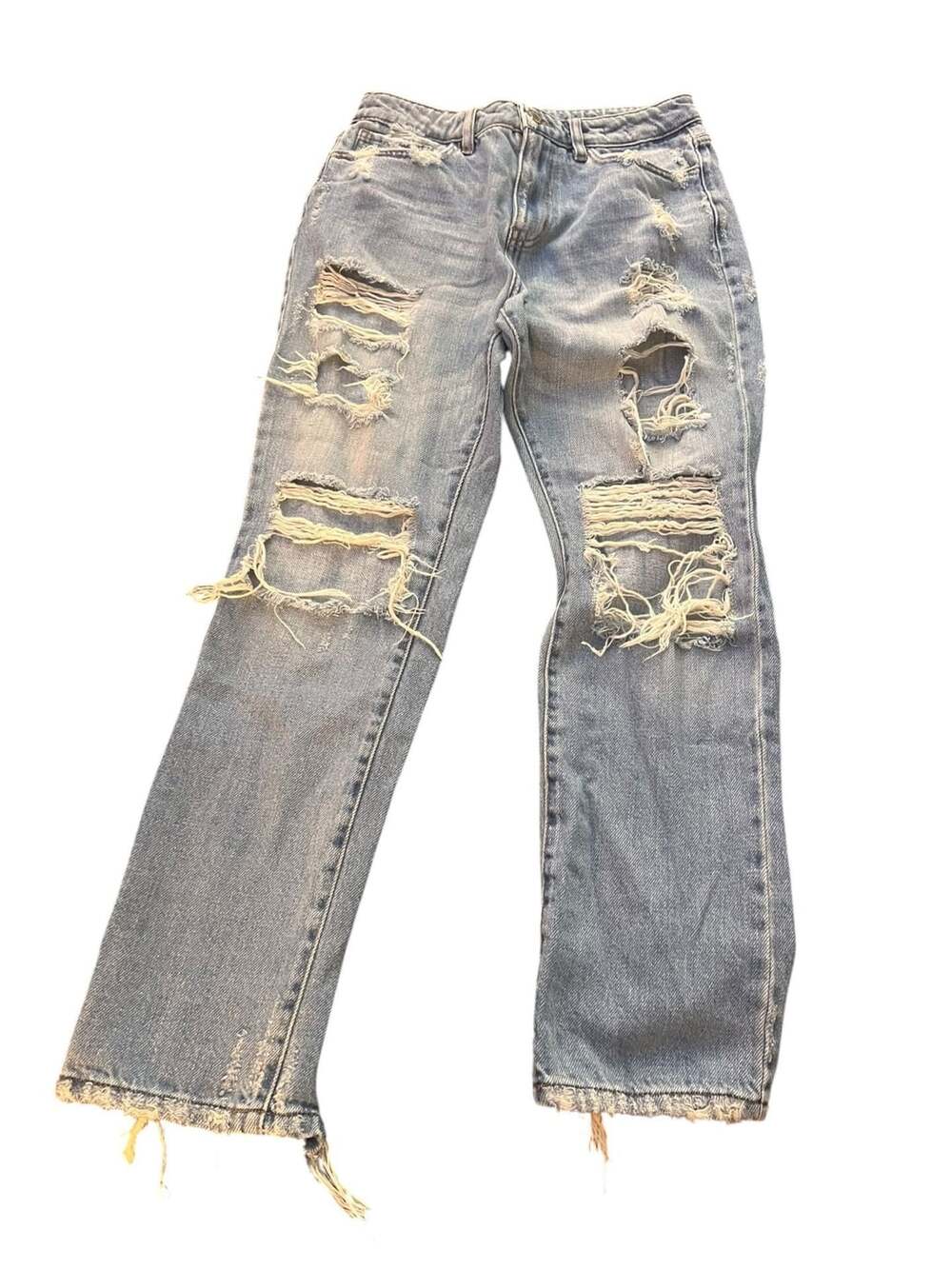 KanCan Signature Distressed Jeans Size 27 Light Wash Denim
